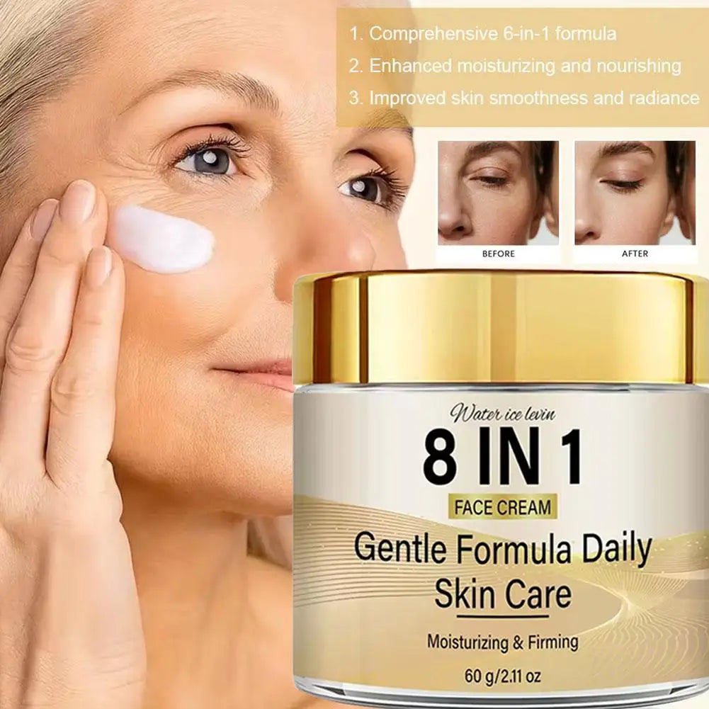 Creme Facial 8 em 1 com Retinol, Colágeno, Niacinamida e Ácido Hialurônico. Creme Facial Firmador e Hidratante 1/2PCS