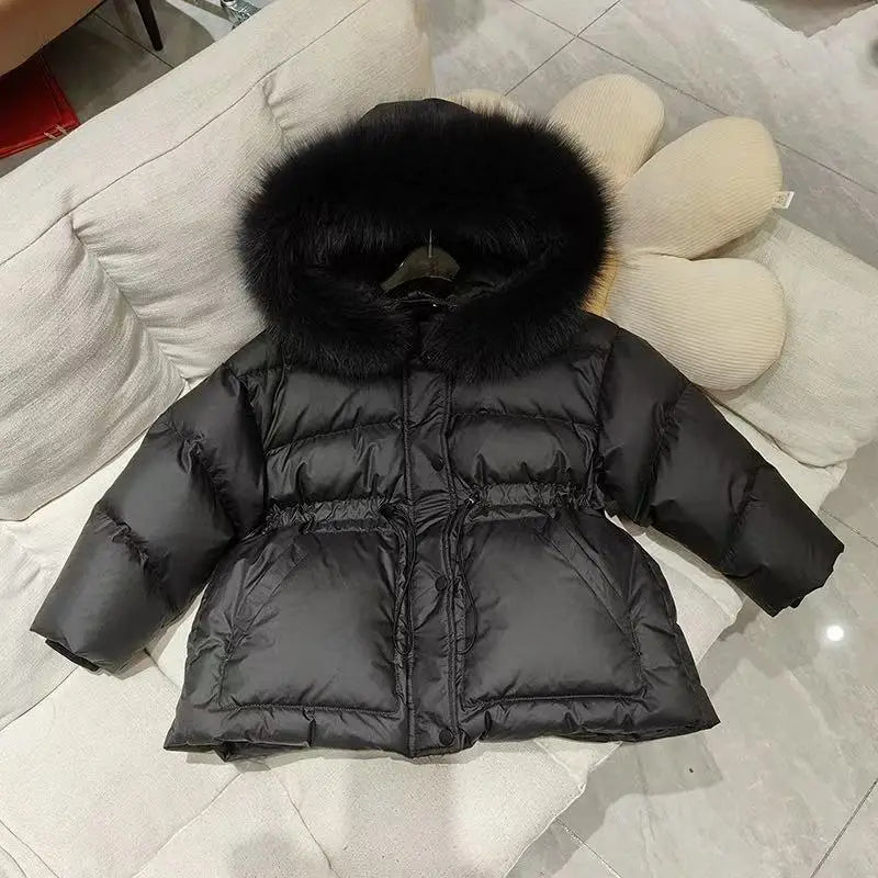 RAISE crianças meninas parkas engrossar quente crianças bebê meninas outerwear casaco 2-10 anos júnior meninas pele do falso com capuz jaquetas de inverno
