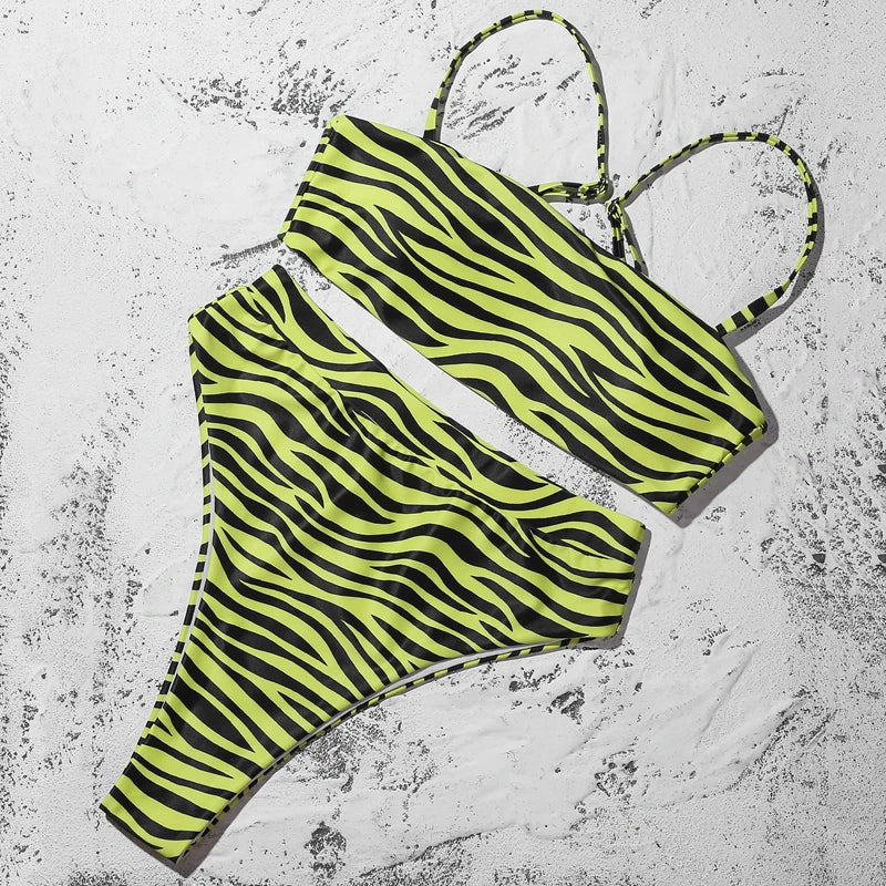 ZTVitality Sexy Bikini 2021 Venda quente Biquinis Cor sólida Cintura alta Biquini Push Up Biquínis Brasileiro Leopardo Summer Feminino Bikinis S-XL