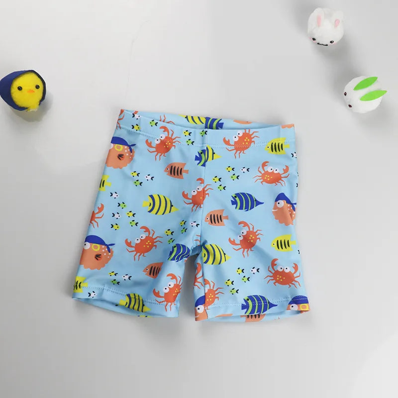 Shorts de Praia Infantis Verão 2026 para Meninos com Estampa de Desenho Animado, Calções de Banho para Crianças de 1 a 9 Anos, Roupa de Banho Infantil, Calções de Natação
