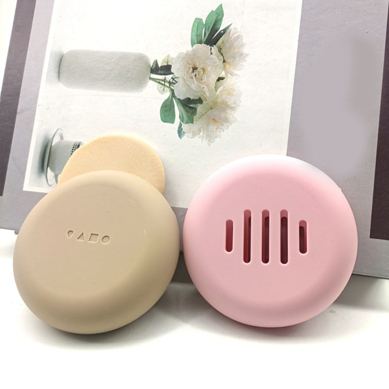 Capa silicone portátil para armazenar esponjas maquiagem suporte para pó