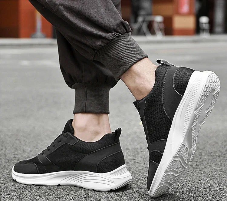 Homens sapatos de elevador aumento de altura tênis sapatos para homem 10cm esportes sapatos casuais invisível sapatos de aumento interno para homem 8cm