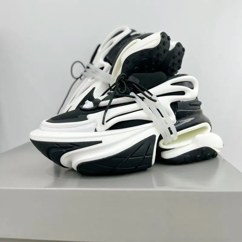 2025 mulheres tênis de plataforma fundo grosso rendas sapatos dedo do pé apontado confortável antiderrapante ao ar livre sapatos de marca para homem