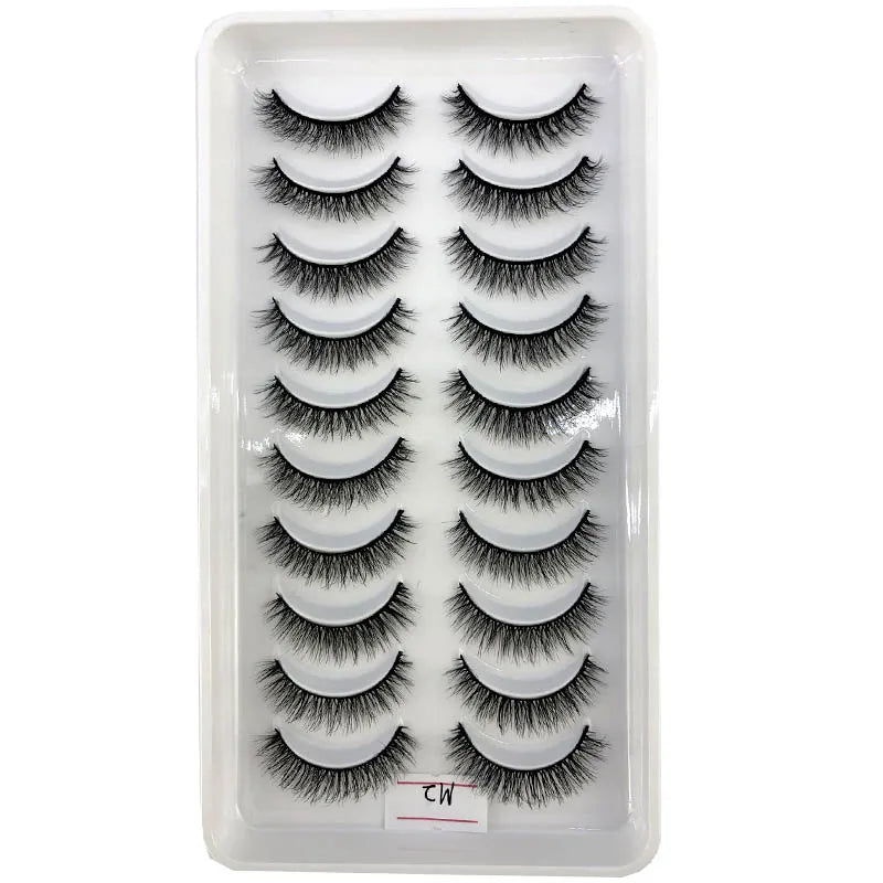 Vários estilos 10 pares naturais 3d vison cílios postiços kit de maquiagem cílios de vison extensão cílios curtos