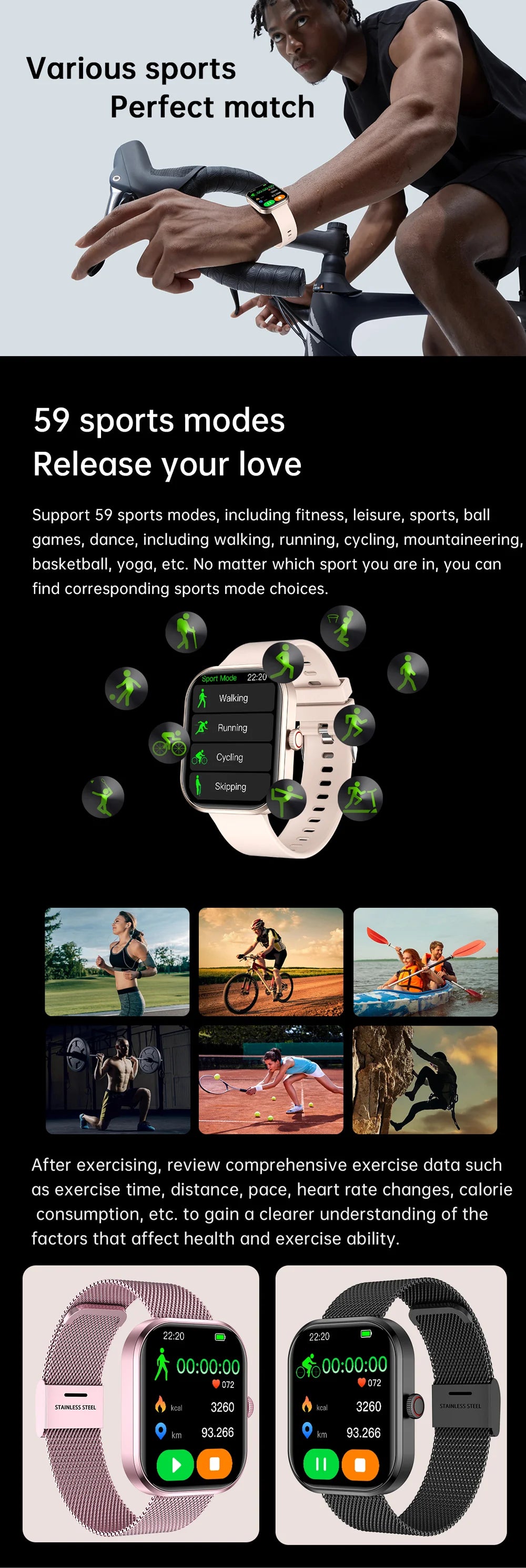 Lige 2.01 "tela hd relógio personalizado rosto relógio inteligente feminino à prova dwaterproof água esporte senhoras relógios bt chamada monitor de saúde feminino smartwatch