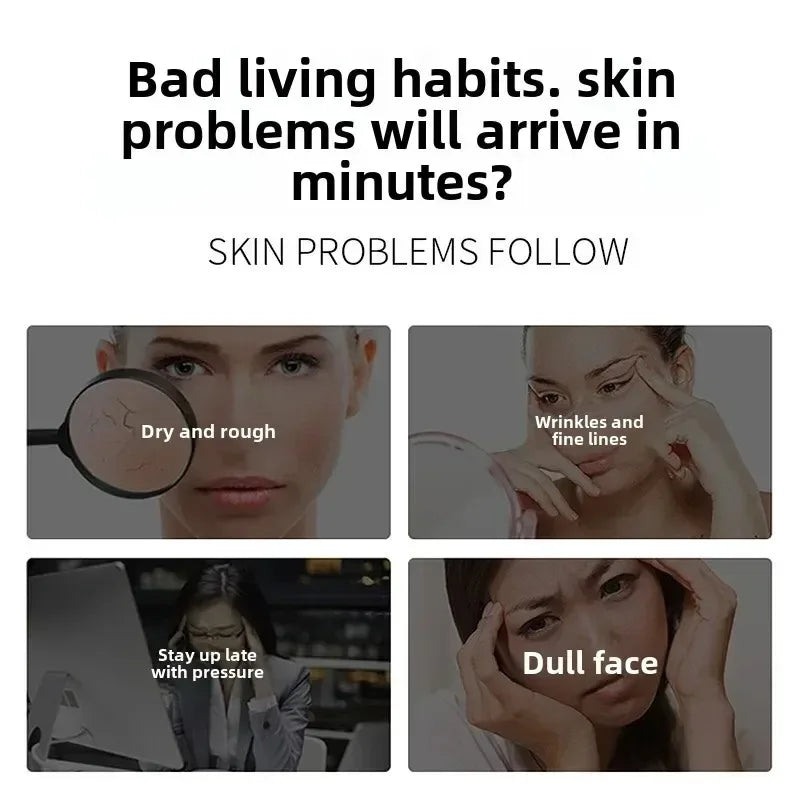 Anti-rugas rosto cuidados com a pele soro conjunto desvanece-se linhas finas hidratante facial brilho anti envelhecimento endurecimento cuidados com a pele essência óleo