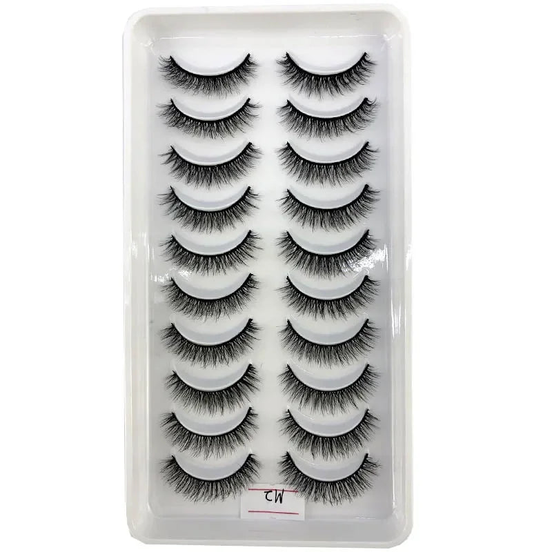 Vários estilos 10 pares naturais 3d vison cílios postiços kit de maquiagem cílios de vison extensão cílios curtos