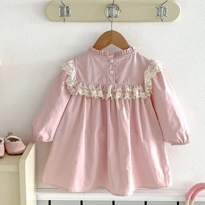 2025 nova primavera irmã vestido crianças roupas crianças vestidos de princesa manga comprida algodão bordado 1-6yrs bebê menina vestido de festa