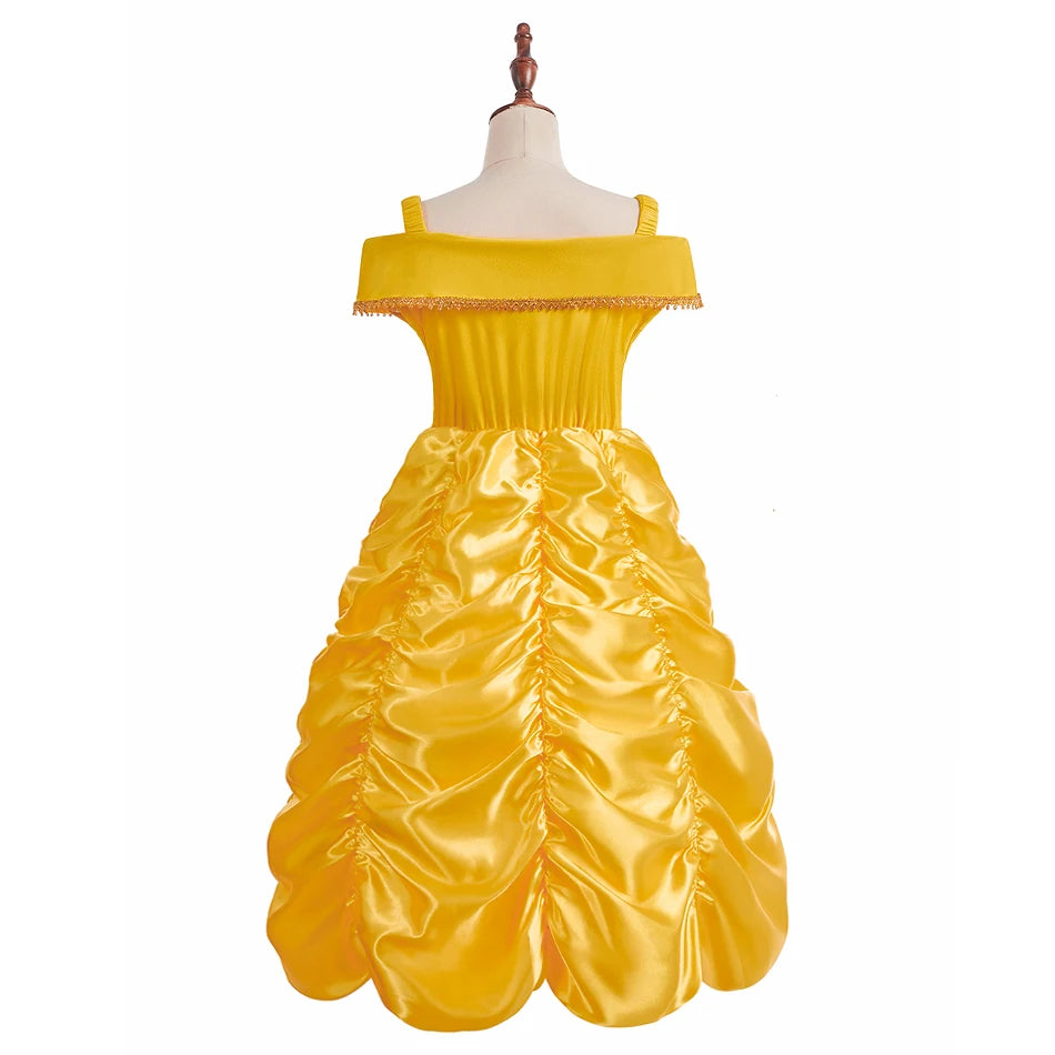 Meninas halloween belle vestidos menina neve branca vestido crianças natal carnaval cosplay roupas crianças trajes de princesa