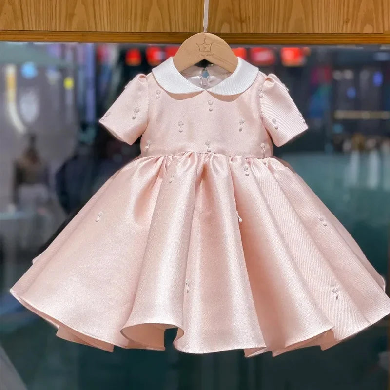 Vestidos de festa 2025 crianças primeiro aniversário para babyceremonial vestido infantil vestidos de casamento meninas princesa vestido branco crianças menina