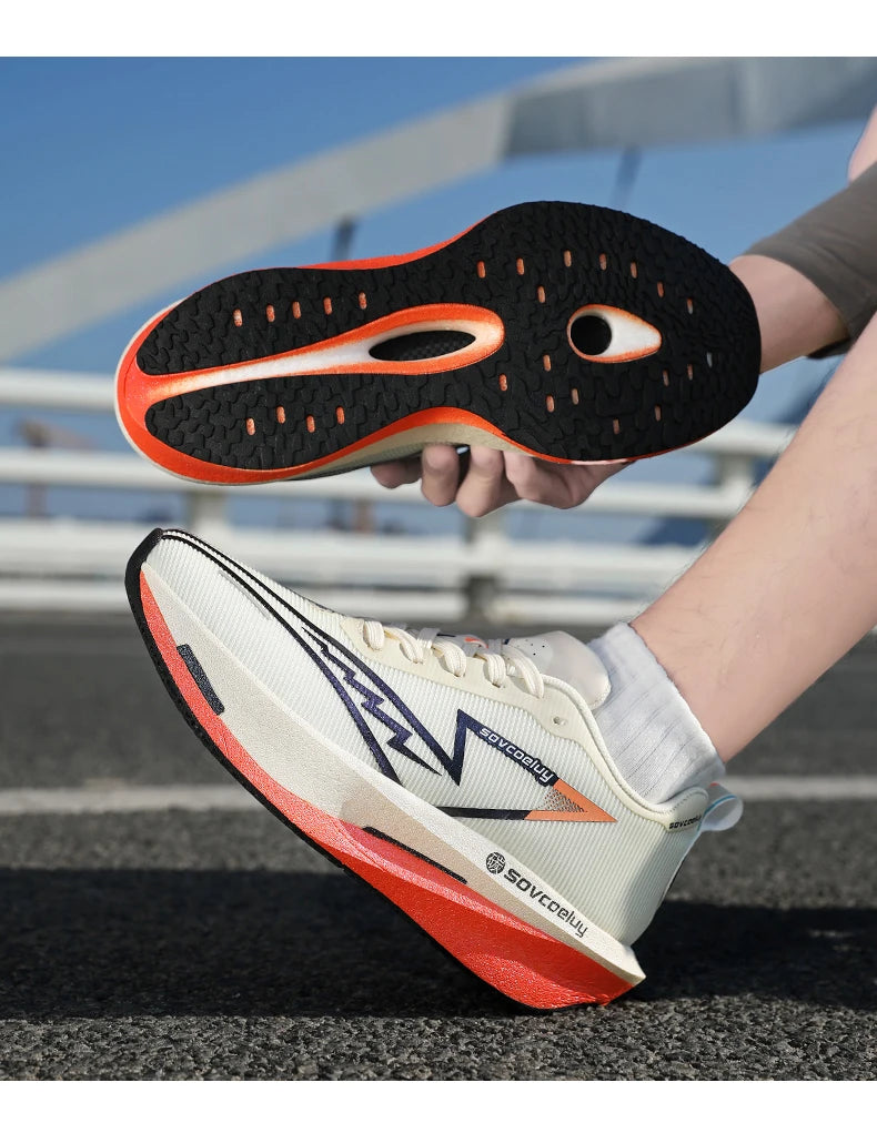 Tênis de Corrida com Placa de Carbono Especial para Maratona, Respirável e Leve, Confortável para Mulheres, Sneakers Antiderrapantes
