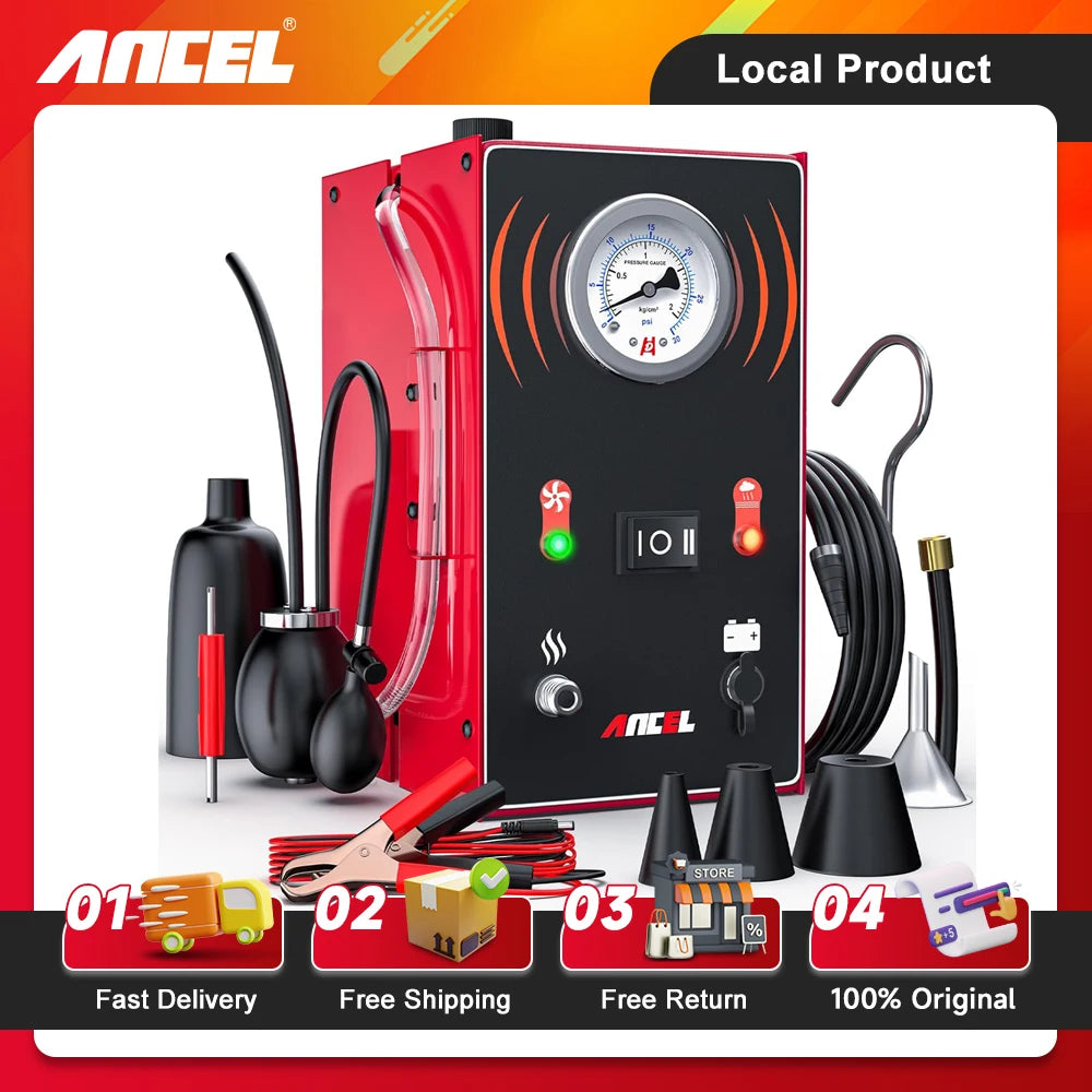 Ancel s200 evap detector de vazamento de fumaça para carro motocicleta máquina de fumaça ferramenta diagnóstico testador vácuo óleo combustível tubo vazamento localizador
