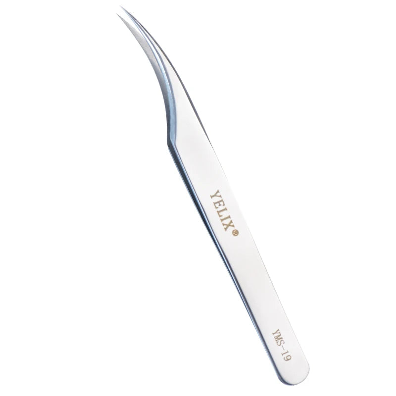 Yelix-pinça profissional de pestanas, aço inoxidável, clássico, volume dourado, para extensões de pestanas