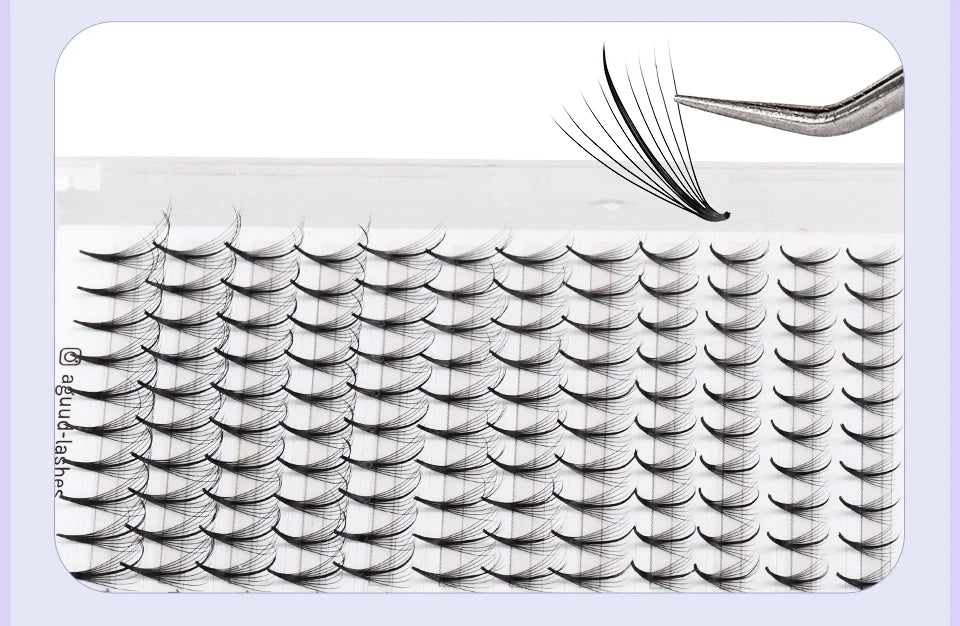 Aguud 3d/5d/7d/9d fino pré-fabricado fãs lash extensão pontiaguda base promade pico fãs cluster cílios volume russo lash extensão