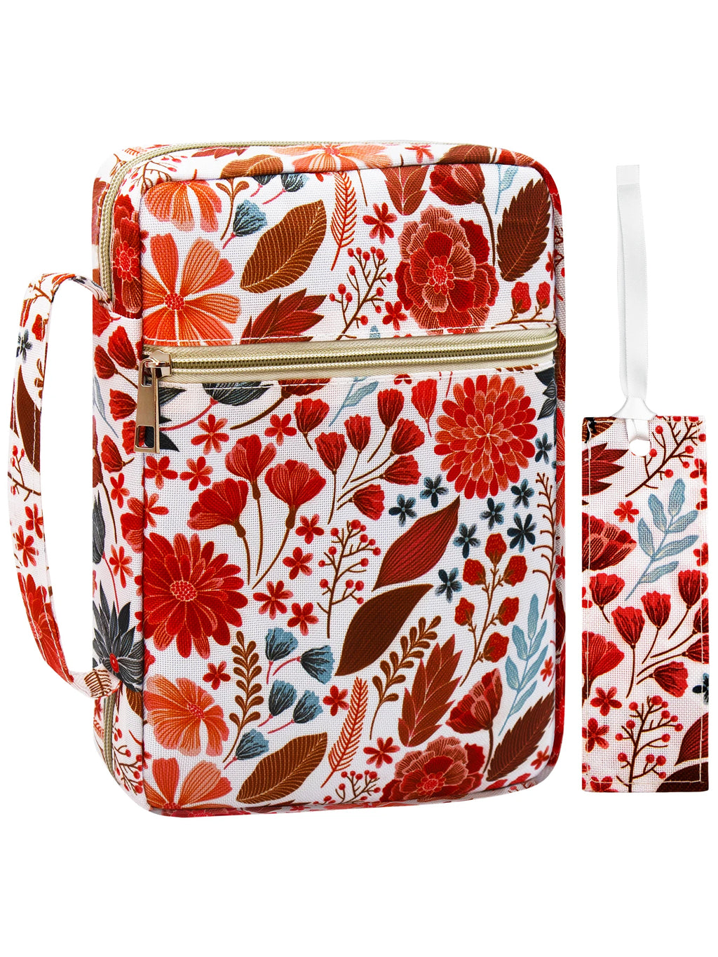 Capa da bíblia para mulheres com impressão de flores, estojo da bíblia, bolsa da bíblia, estojo da bíblia de estudo, capas para bíblia, capas de boooks da bíblia