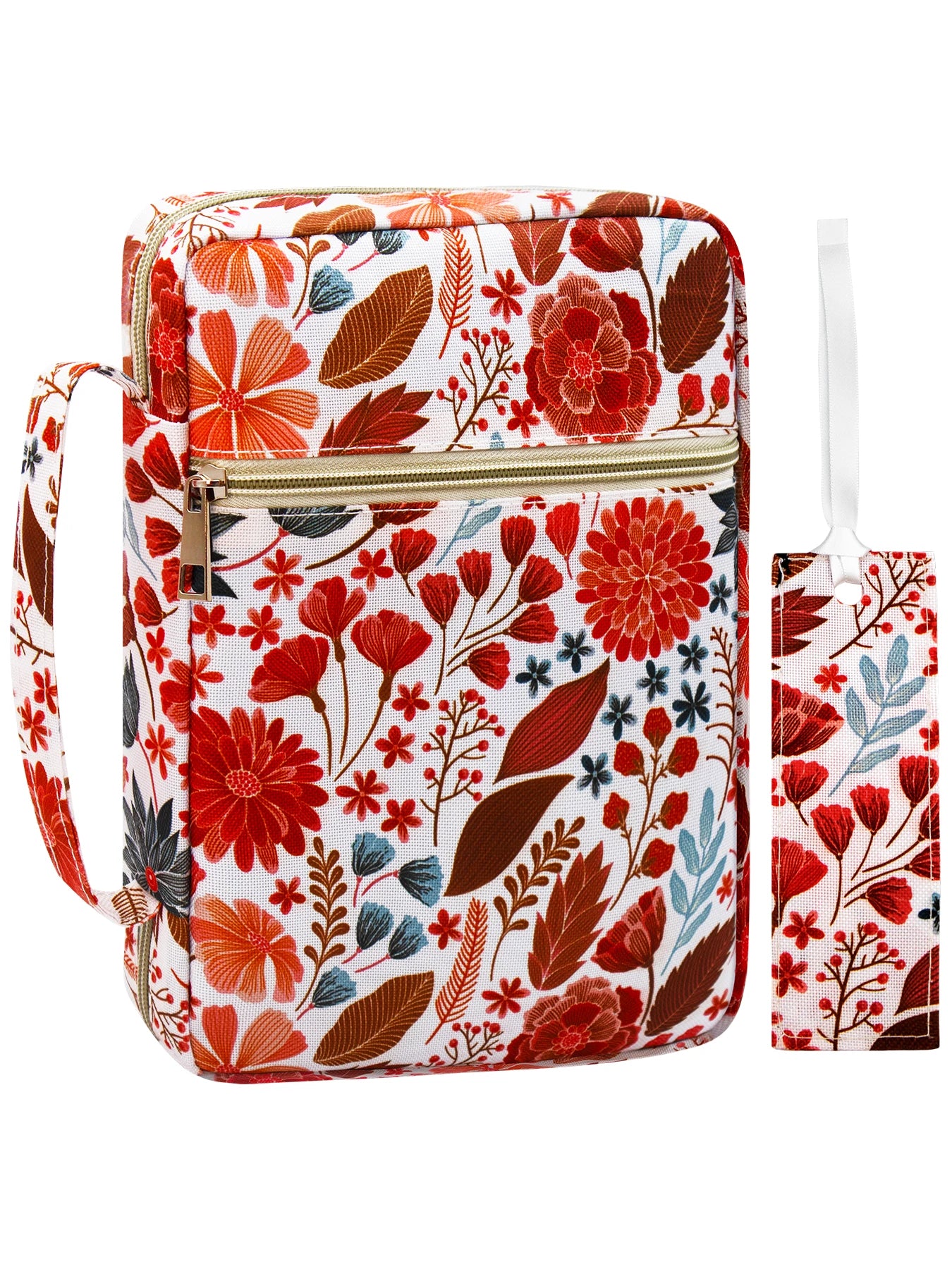 Capa da bíblia para mulheres com impressão de flores, estojo da bíblia, bolsa da bíblia, estojo da bíblia de estudo, capas para bíblia, capas de boooks da bíblia