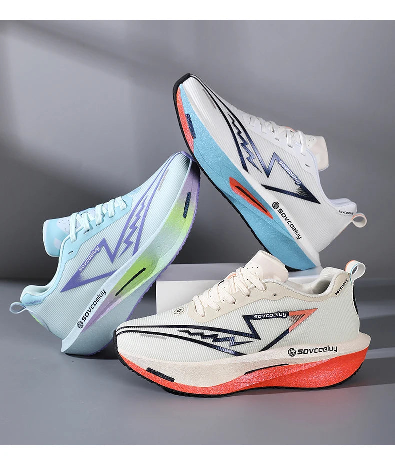 Tênis de Corrida com Placa de Carbono Especial para Maratona, Respirável e Leve, Confortável para Mulheres, Sneakers Antiderrapantes