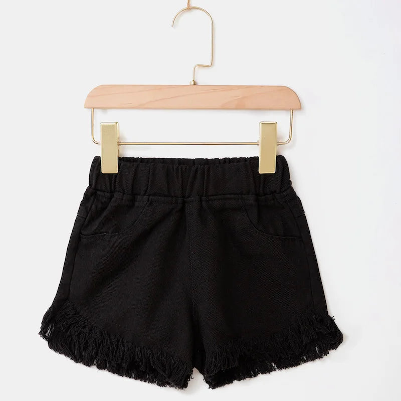 IENENS Roupas de verão para bebês meninas, shorts jeans, calças jeans, roupas infantis, calças curtas casuais para meninas, calças infantis