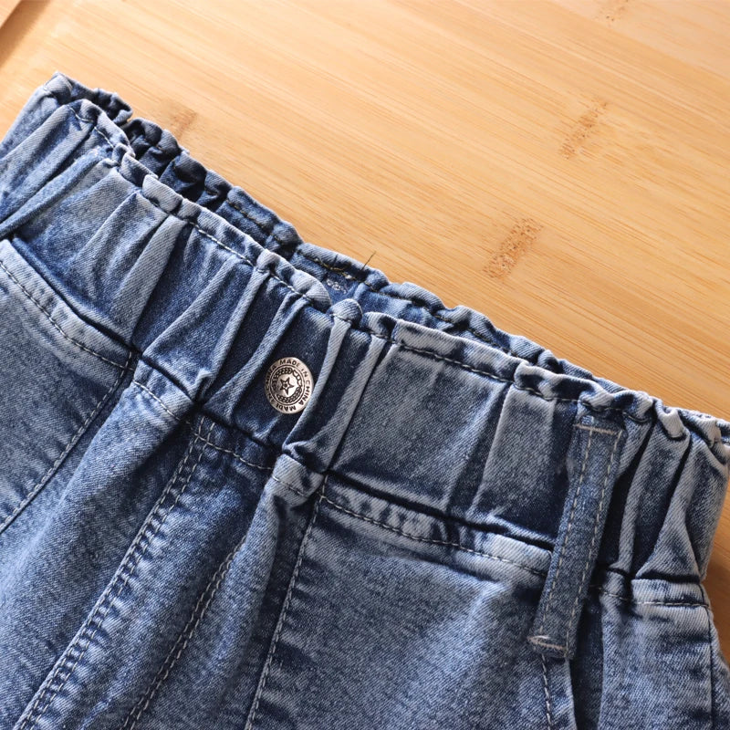IENENS Roupas de verão para bebês meninas, shorts jeans, calças jeans, roupas infantis, calças curtas casuais para meninas, calças infantis