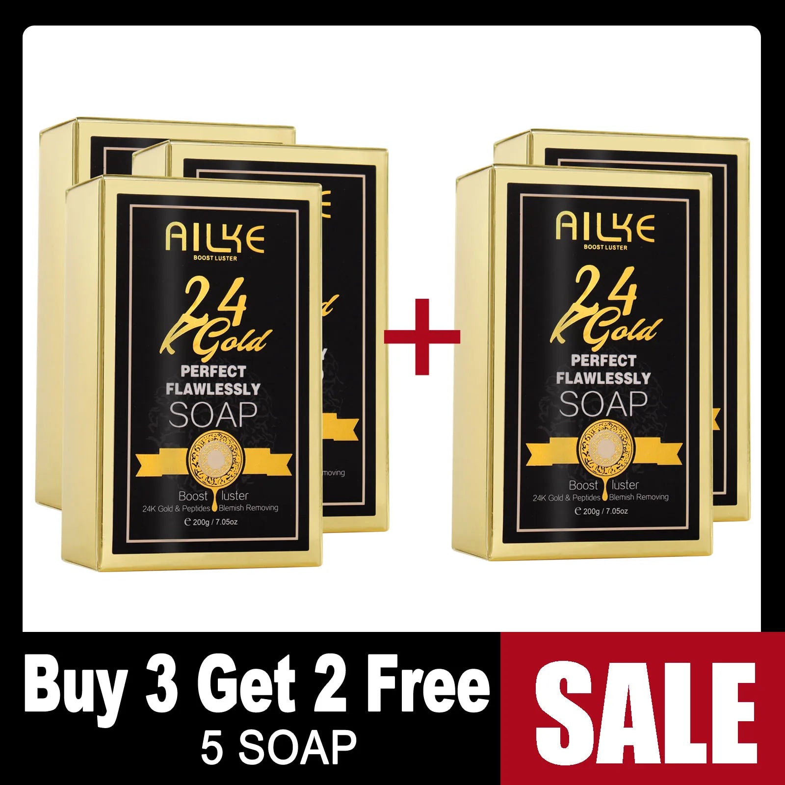 AILKE 24K Glod Alcance de cuidados com a pele impecável, clareador de pele, reduz manchas escuras, melanina, rugas, hidratação, para mulheres e homens