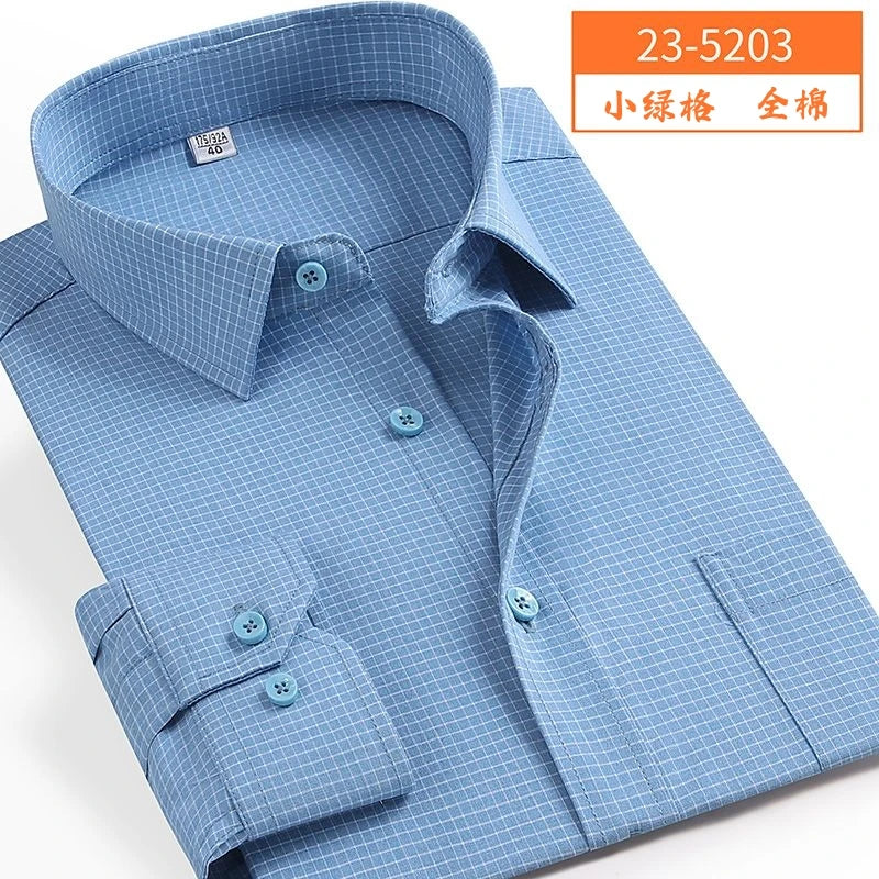 Nova chegada primavera comercial fácil cuidado camisa masculina oversize manga longa moda formal de alta qualidade plus size M-7XL8XL9XL