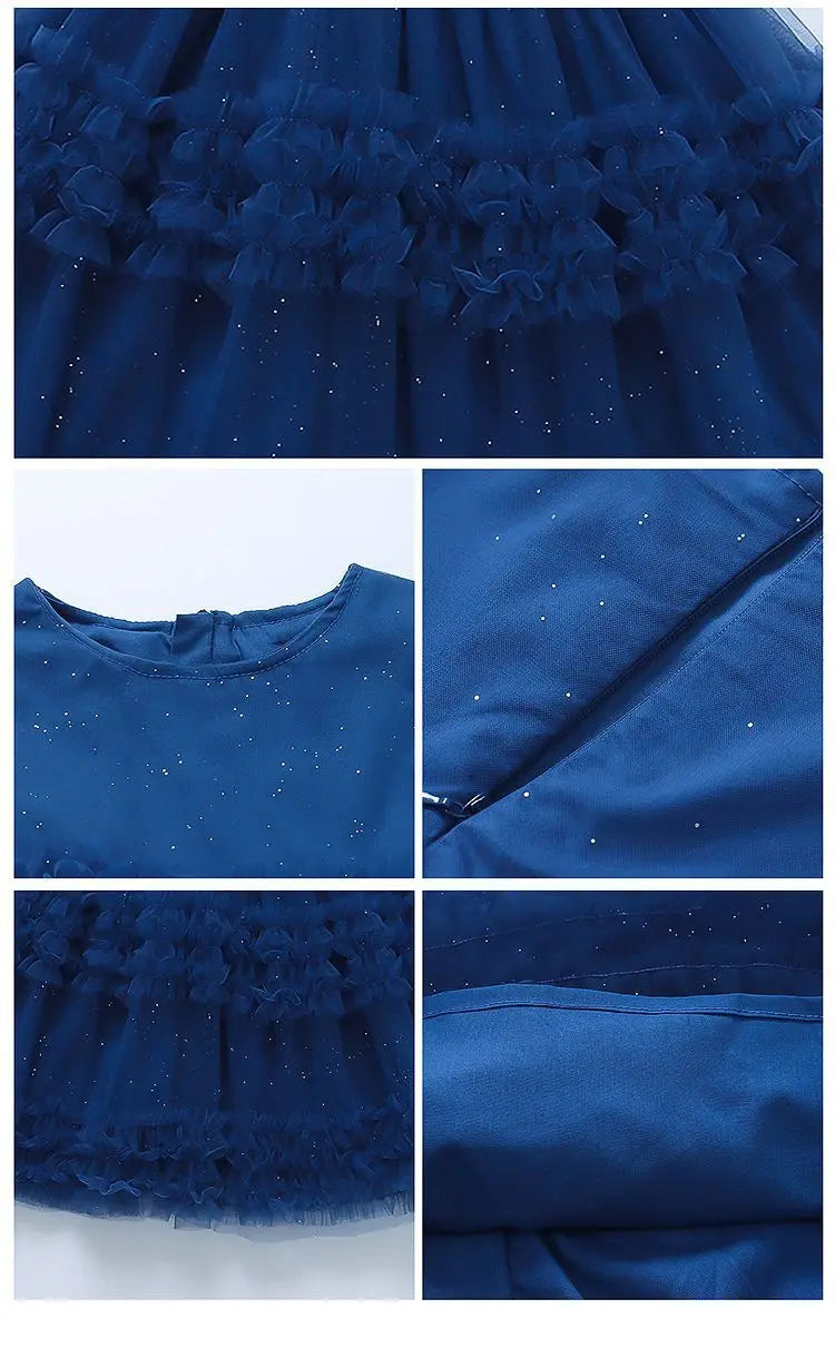 Novo Vestido Estilo Coreano 2026 para Crianças, Vestido de Verão Doce com Alças e Tule para Meninas