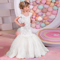 Bebê flor menina vestido crianças rendas longo noite crianças vestidos para casamento bridesmade baile de formatura sereia vestido festa formal vestidos de baile