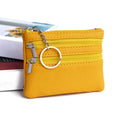 Bolsa de moedas de couro pu 2025 novo com chaveiro bolsa de bolso à prova d'água com zíper resistente ao desgaste porta-cartões de crédito masculino