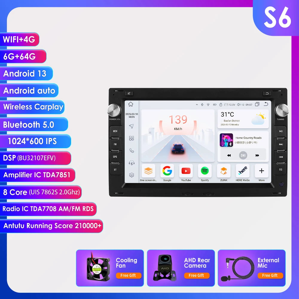 Hizpo rádio do carro de 7 polegadas para vw golf 4 passat polo transporte t5 multivan assento jetta carro multimídia gps 2din autoradio carplay 7862