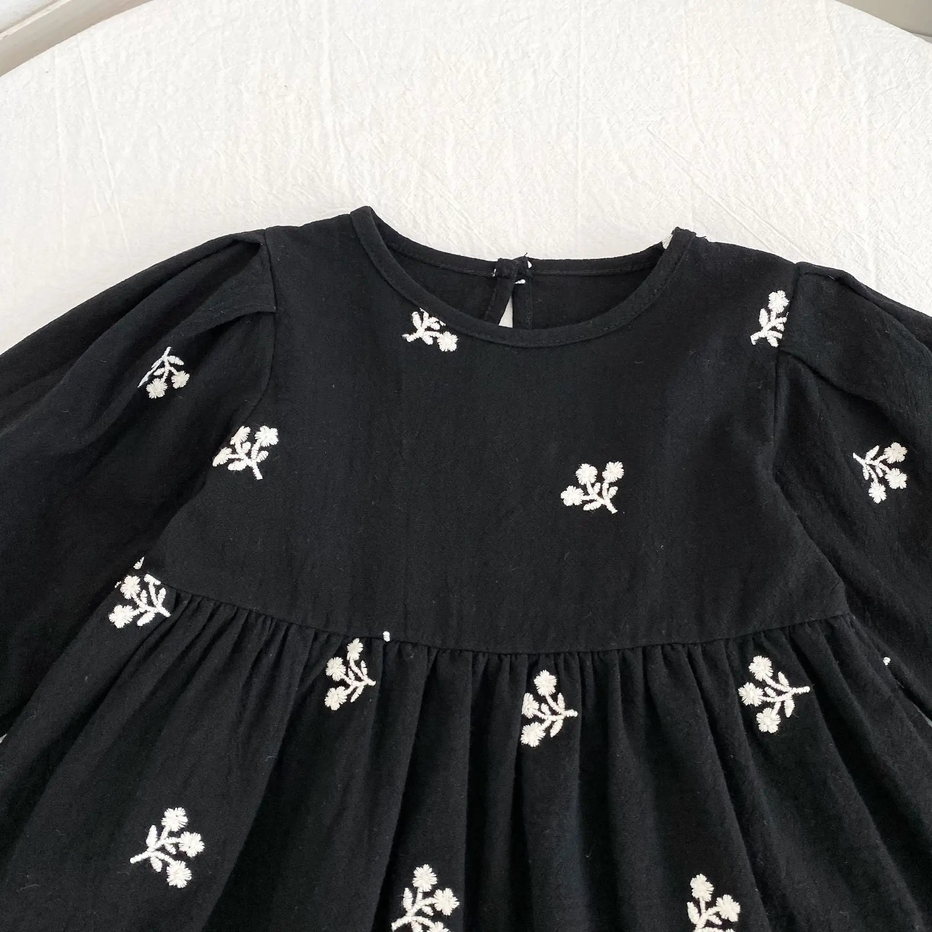 2026 nova primavera meninas vestido de princesa crianças estilo coreano bordado roupas 2-6yrs manga comprida algodão crianças vestido de festa