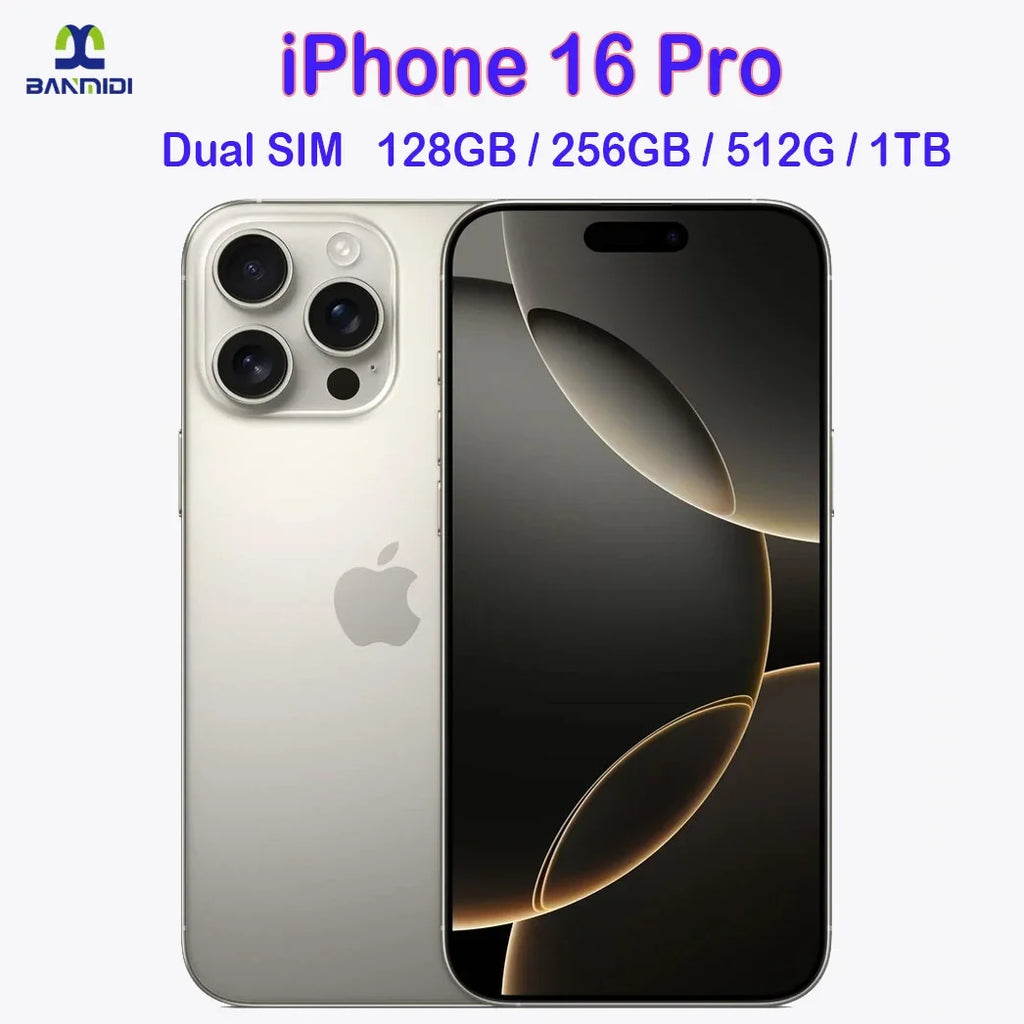 100% original iphone 16 pro max smartphone 6.9 "dupla sim desbloqueado 5g telefone celular retina xdr oled 6.3" 16 pro 128gb/256gb/512gb/1t
