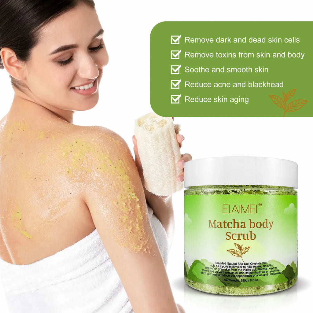 Matcha e sal do Himalaia e açafrão corporal, clareamento, anti-oxidação, reduz a acne, espinhas, iluminar o tom da pele