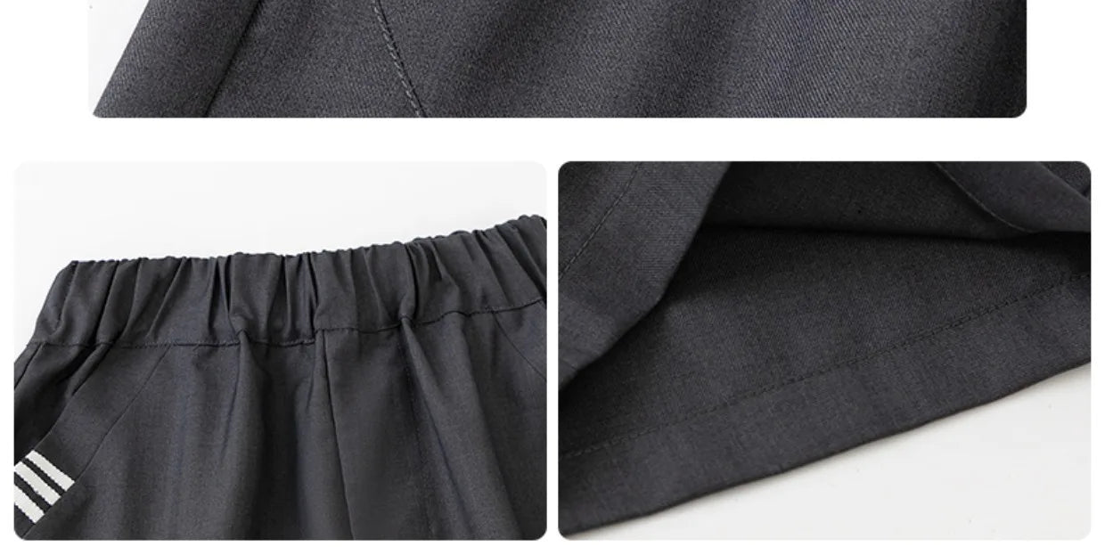Meninas coreano japonês preppy listrado blusa saias meninos camisas shorts crianças conjuntos de roupas verão estudantes uniformes escolares