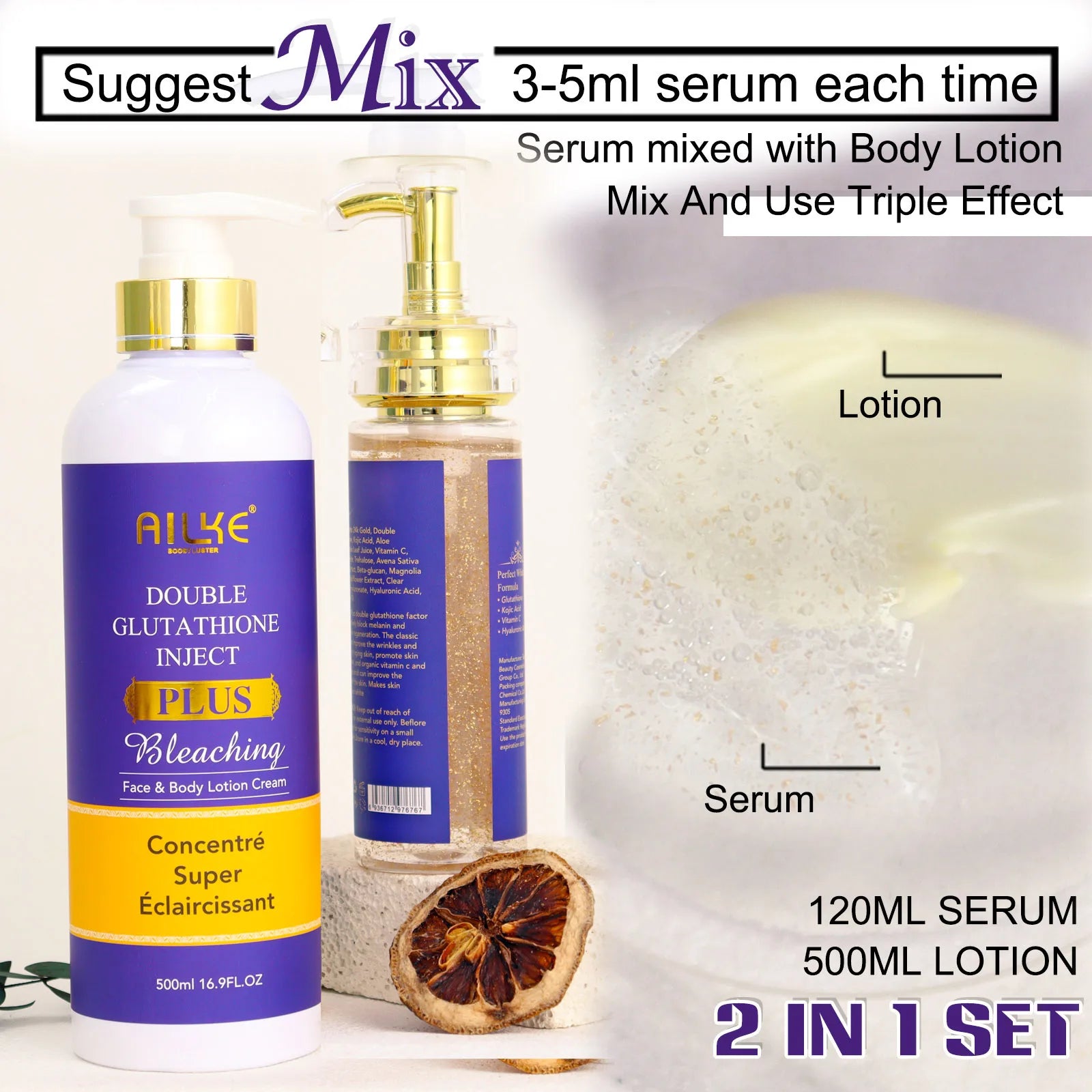 Soro anti-manchas pretas AILKE, essência iluminadora para uma tez uniforme e radiante, reduz sardas, pigmentação, 120 ml