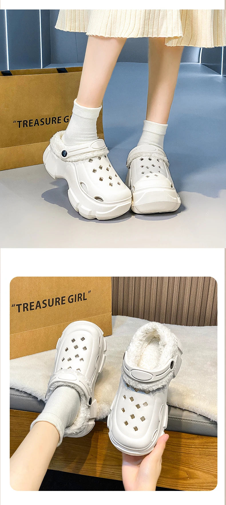 Novas sandálias de plataforma de inverno feminino chinelos sapatos ao ar livre sola grossa sapatos leves respiráveis chinelos de pele feminina