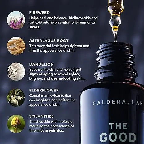 Caldera + Laboratório O Bom |   Soro facial hidratante orgânico masculino para pele seca, sensível e normal – vegano, cuidados com a pele