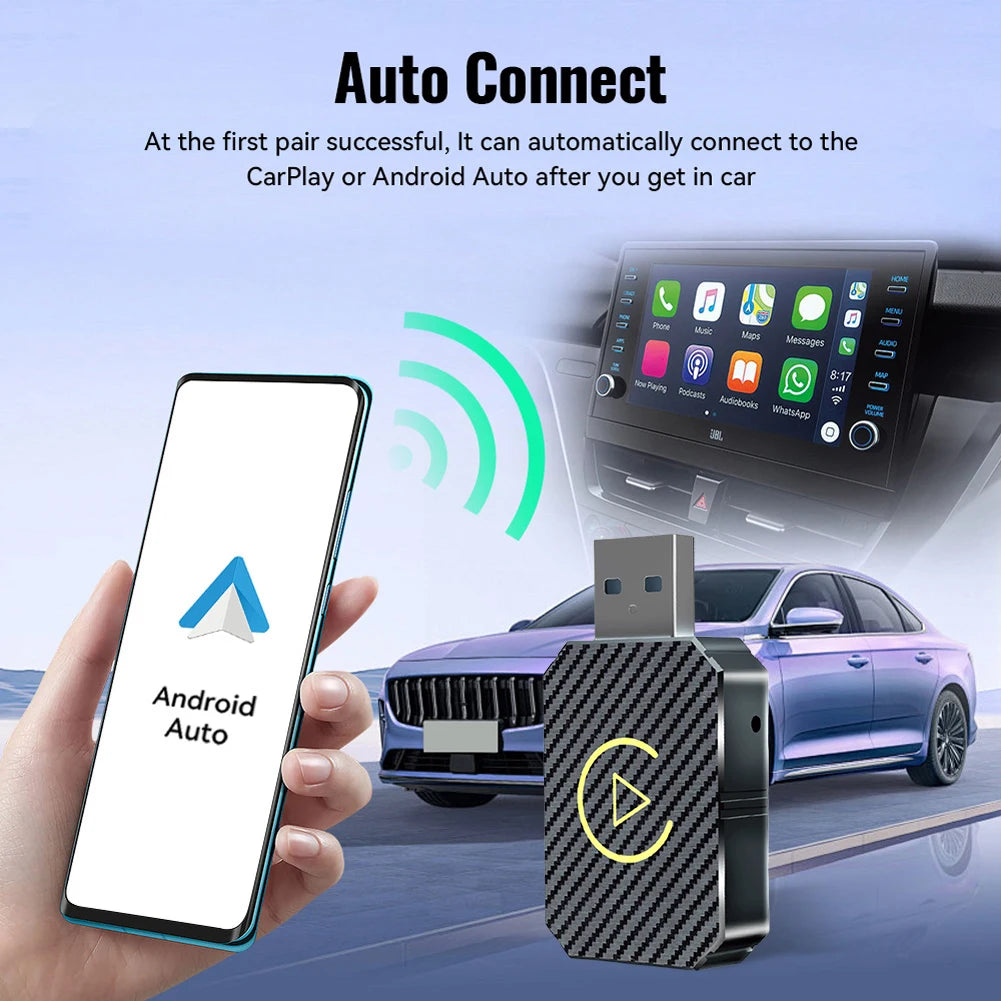 Carplay sem fio android adaptador automático plug & play usb carro dongle sem fio para oem com fio carplay/android carros automóveis