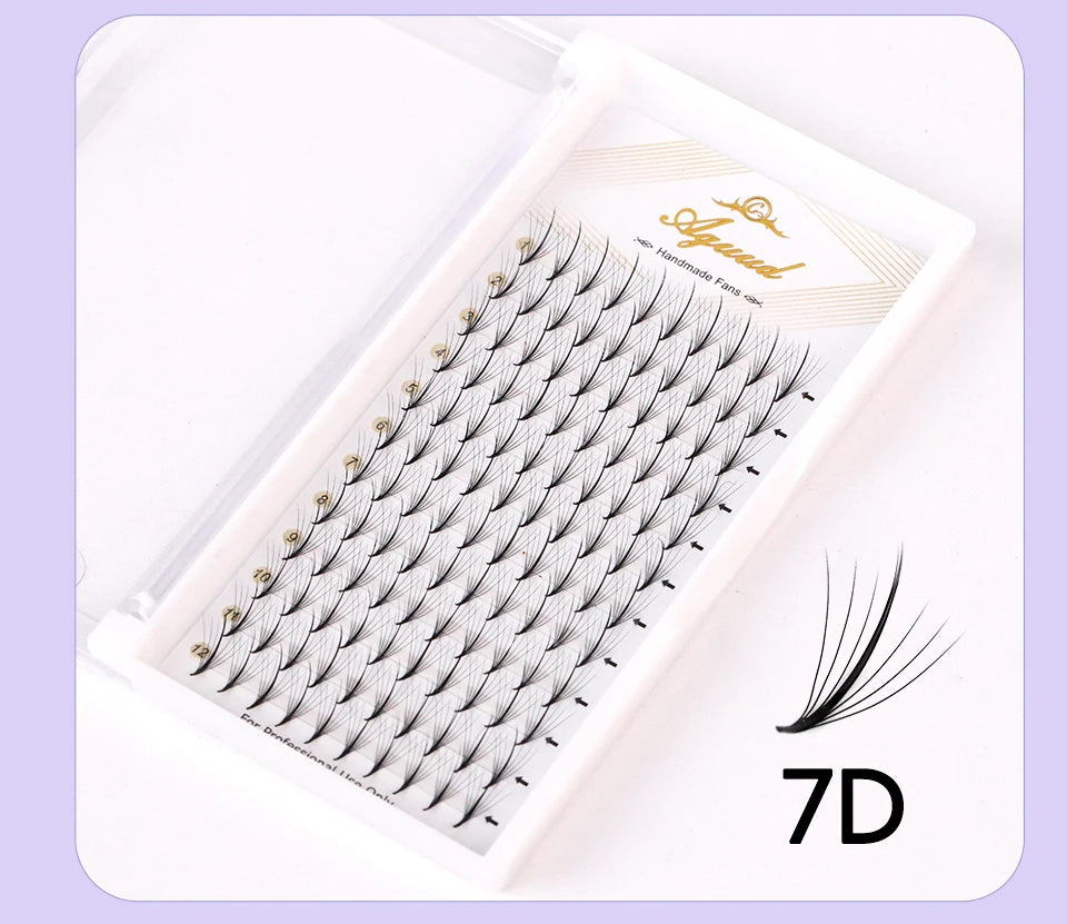 Aguud 3d/5d/7d/9d fino pré-fabricado fãs lash extensão pontiaguda base promade pico fãs cluster cílios volume russo lash extensão