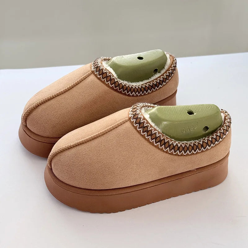 2025 plataforma chinelos macios mulheres/homens casa apartamentos moda pelúcia sapatos de inverno senhoras casa elegante calçados casuais tamanho grande