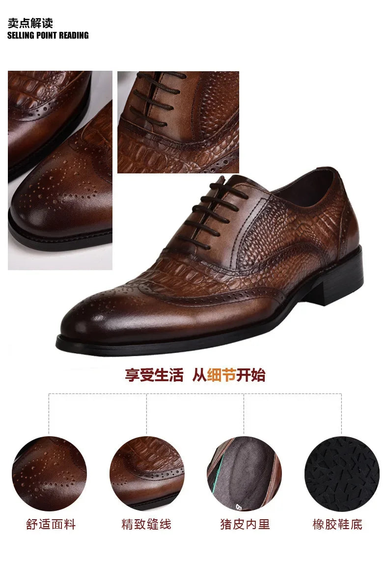 Sapatos casuais masculinos de estilo britânico de luxo escritório oxford sapatos de couro masculinos confortáveis resistentes ao desgaste sapatos formais masculinos de tamanho grande