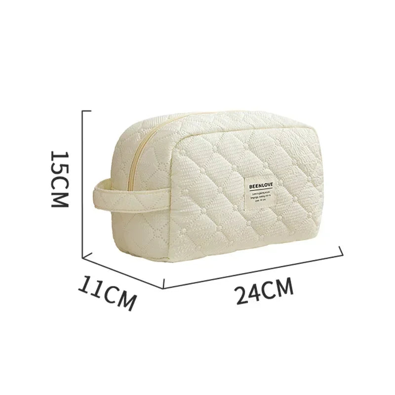 Conjunto de bolsa de maquiagem acolchoada bolsa de maquiagem feminina grande floral sacos de maquiagem bonito algodão bolsa cosmética viagem saco de armazenamento de produtos de higiene pessoal