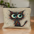 Adorável bolsa de cosméticos de gato preto, elegante e durável, organizador de viagem, bolsa de higiene portátil perfeita para diversão, armazenamento conveniente