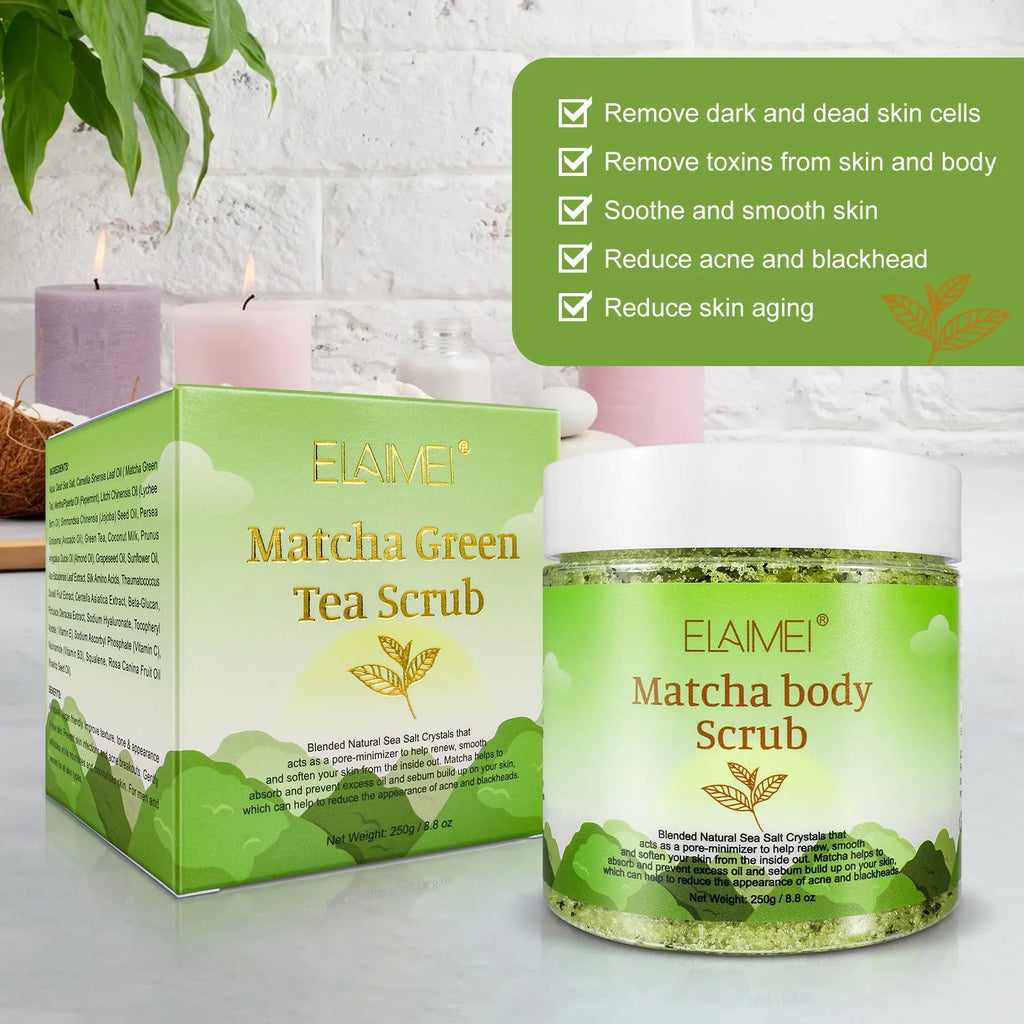 Matcha e sal do Himalaia e açafrão corporal, clareamento, anti-oxidação, reduz a acne, espinhas, iluminar o tom da pele