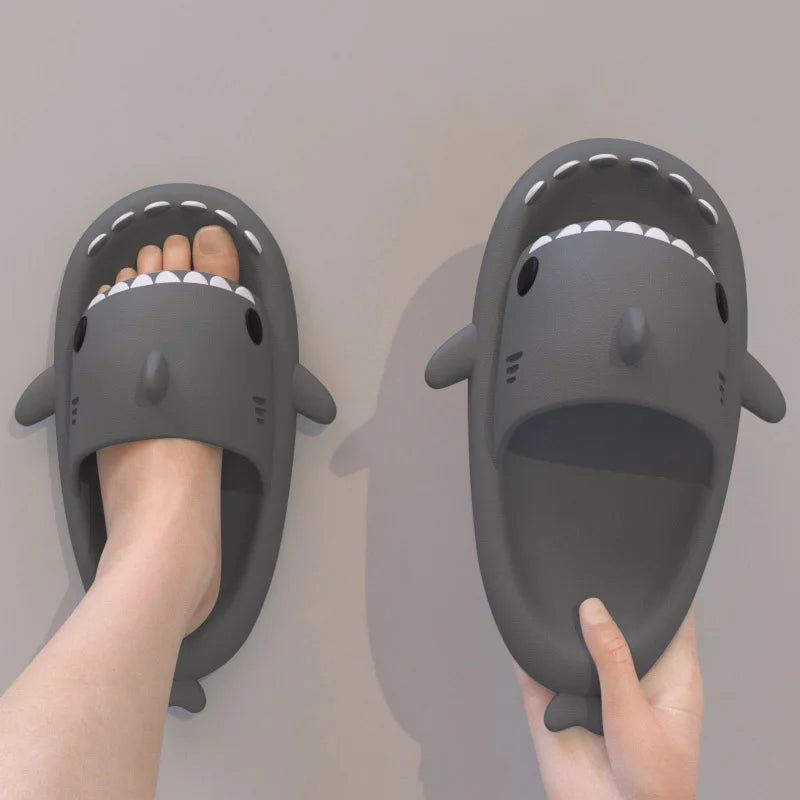 Casa tubarão chinelo nuvem mulher clapper slides verão praia interior eva sandálias masculino engraçado não deslizamento sapato senhoras feminino tênis