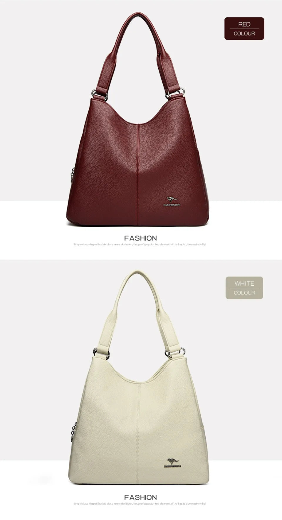Bolsa hobo de couro com alça superior, bolsa feminina de lazer, bolsa de ombro fashion, vintage, bolsa tote de grande capacidade