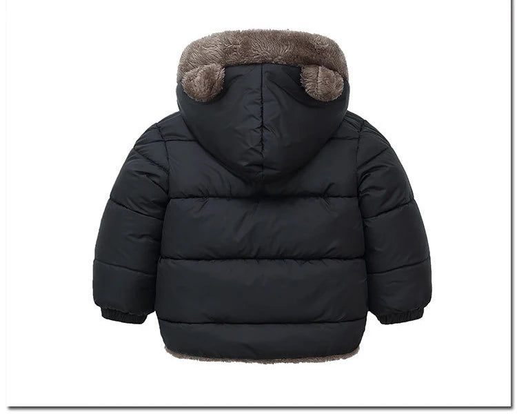 Crianças grossas para baixo jaquetas inverno engrossar casacos de pelúcia para meninos meninas cor sólida com capuz jaquetas 2-6 anos crianças parka outerwear