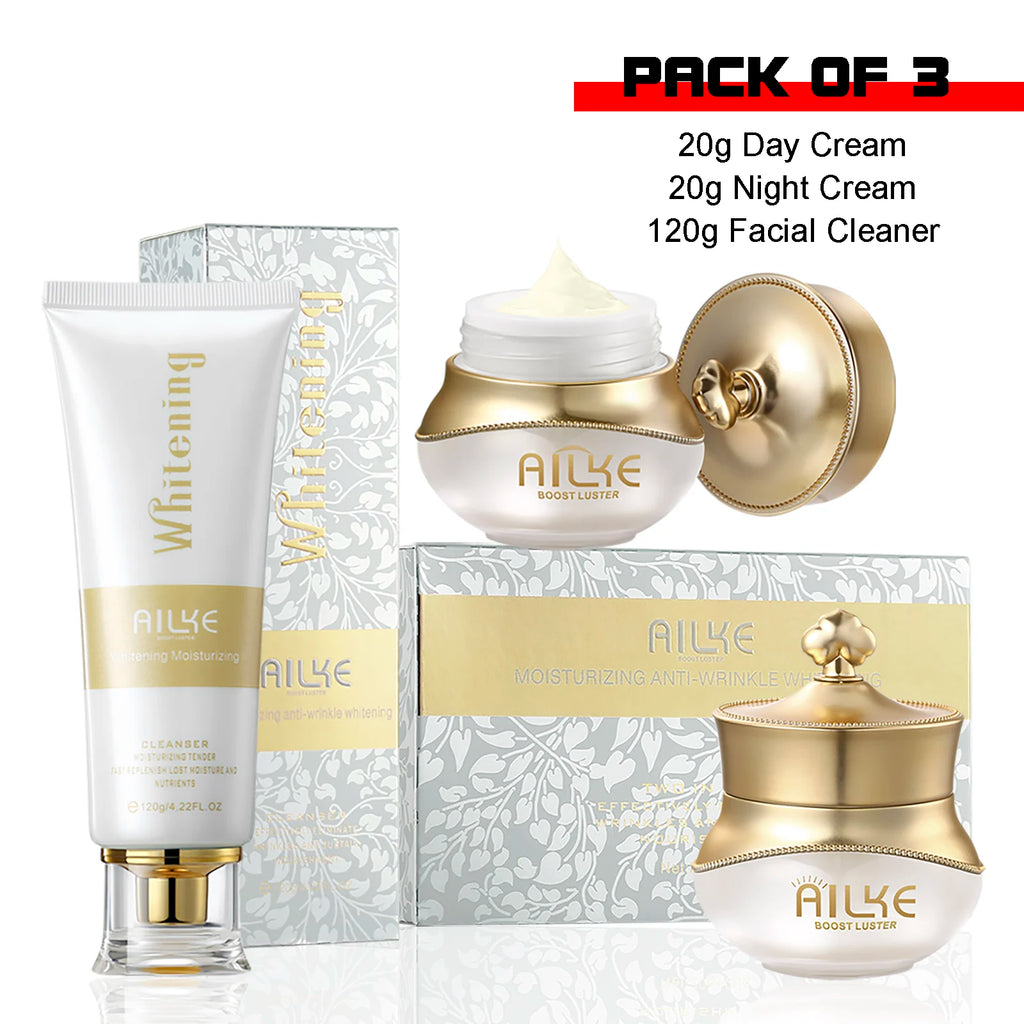 AILKE Clareador Anti-rugas Sardas Creme Facial Com Colágeno Ácido Hialurônico Rosa Cuidados Com A Pele Mulheres Coreano Conjunto Hidratante Facial