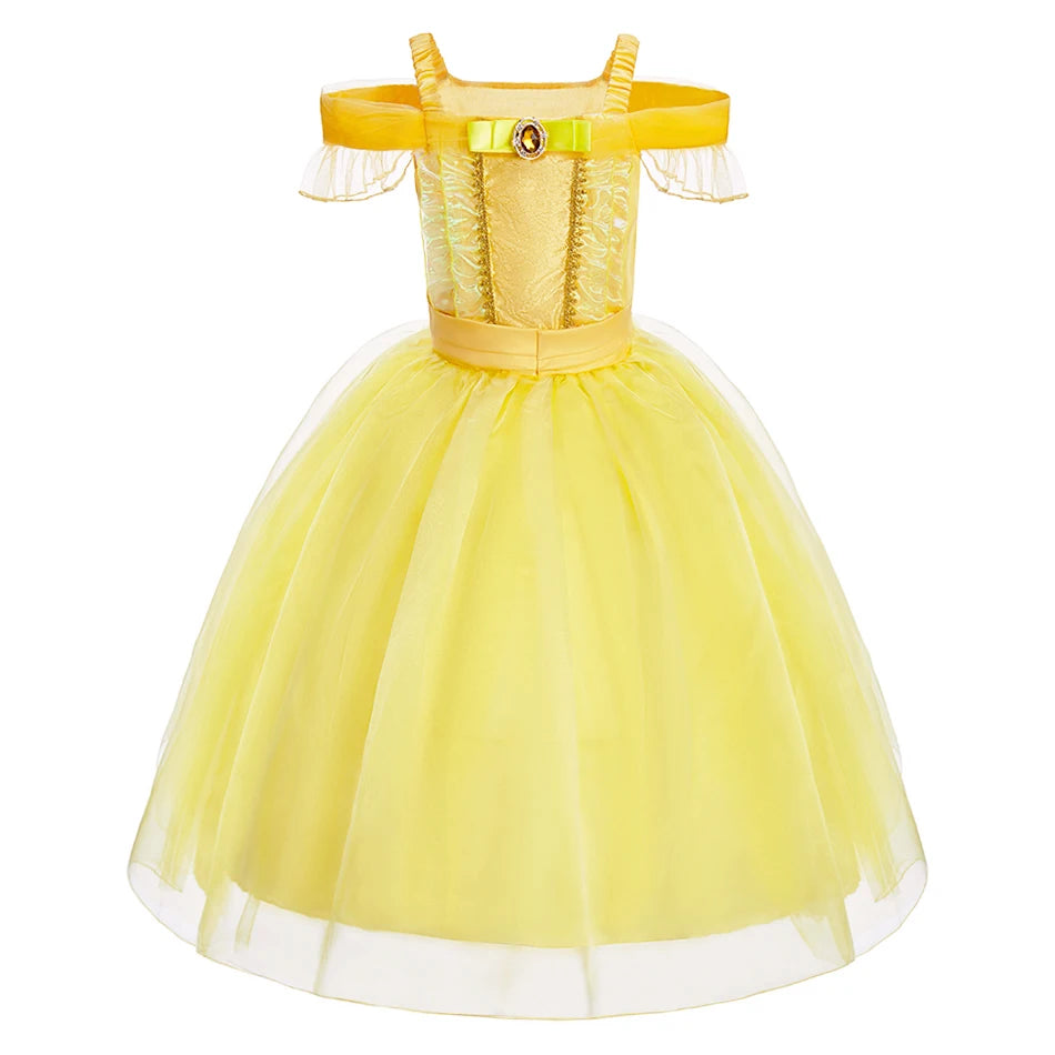 Meninas halloween belle vestidos menina neve branca vestido crianças natal carnaval cosplay roupas crianças trajes de princesa