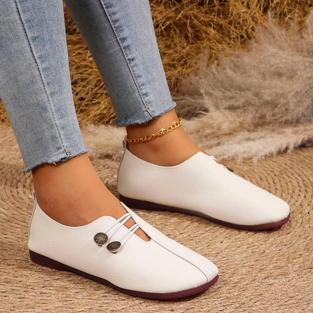 Mulheres apartamentos sapatos 2024 nova primavera outono casual confortável sapatos de barco mocassins dedo do pé redondo ballet ao ar livre fundo macio sapatos planos