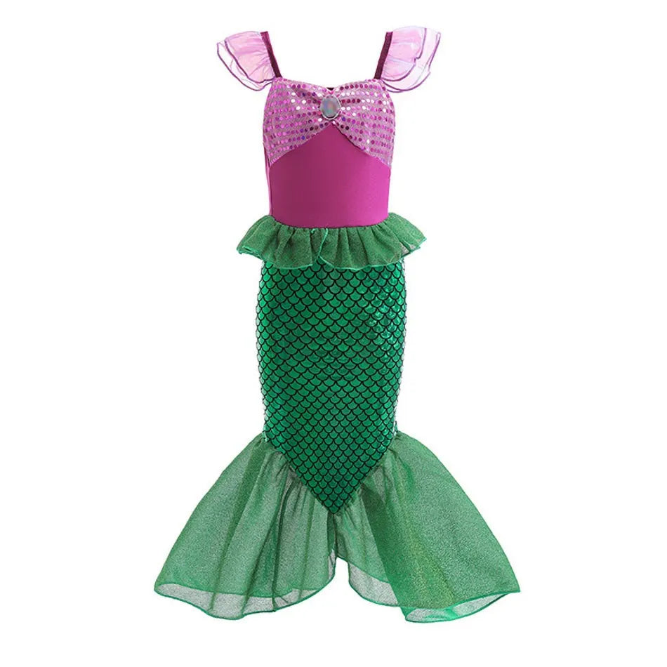 Crianças neve branca cinderela aurora anna elsa traje menina cosplay vestido crianças encanto mirabel pequena sereia roupas de halloween
